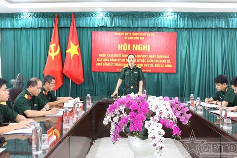 Công bố Quyết định kiểm tra đối với Đảng ủy Trung đoàn Pháo binh 452