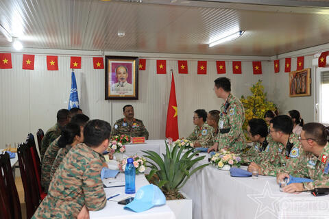 Tư lệnh lực lượng quân sự Phái bộ Liên hợp quốc tới thăm Bệnh viện dã chiến cấp 2 số 7