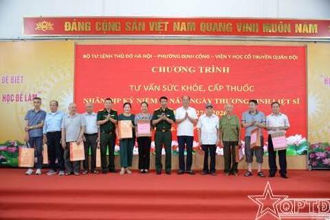 Tổ chức khám bệnh, tư vấn sức khỏe và cấp phát thuốc cho người có công với cách mạng