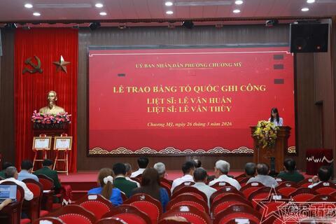 Phường Chương Mỹ trao Bằng Tổ quốc ghi công 2 liệt sĩ
