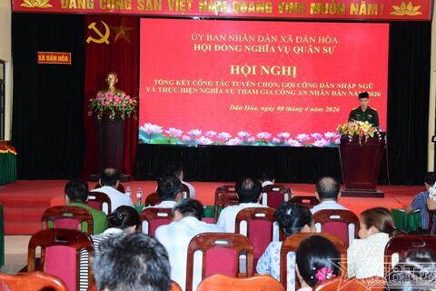 Xã Dân Hòa hoàn thành 100% chỉ tiêu giao quân năm 2026
