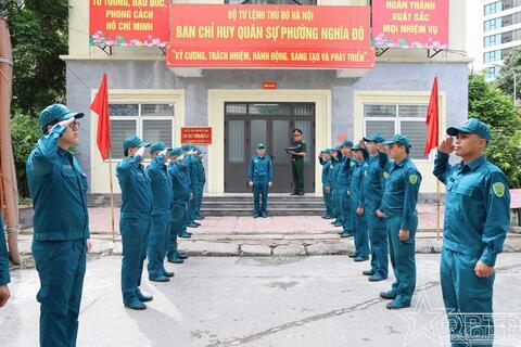 Dân quân Nghĩa Đô sẵn sàng ứng phó trong mùa mưa bão