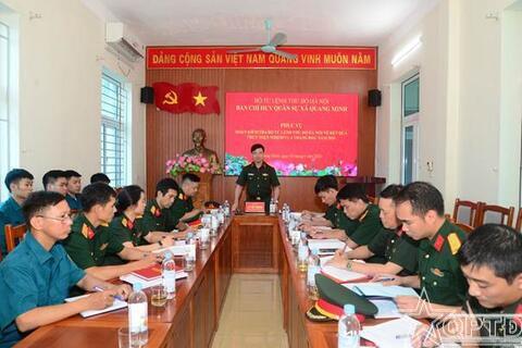 Kiểm tra kết quả thực hiện nhiệm vụ đối với Ban CHQS xã Quang Minh