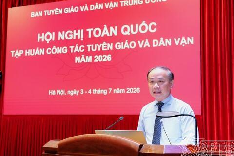 Hội nghị toàn quốc tập huấn công tác tuyên giáo và dân vận năm 2026
