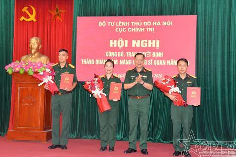 Trao quyết định thăng quân hàm, nâng lương sĩ quan năm 2026